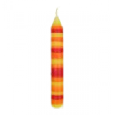 nic toys - orange stripe candle, 10cm